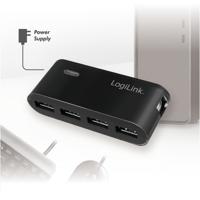 LogiLink UA0085 UA0085 USB-hub 4 poorten USB-A USB 2.0 480 MBit/s Zwart - thumbnail