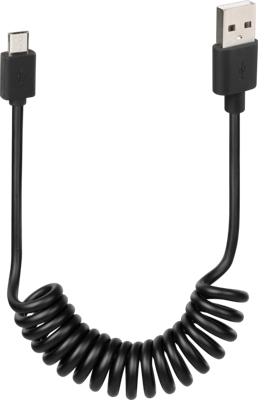 Lampa Kabel Lampa Krulkabel Micro USB 1 Meter Zwart