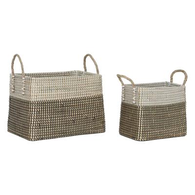 Basket spelset Home ESPRIT Wit Zwart Natuurlijk Zeegras Boho 44 x 25 x 38 cm 2 Onderdelen Basket spelset Home ESPRIT Wit Zwart Natuurlijk Zeegras Boho 44 x 25 x 38 cm 2 Onderdelen