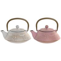 Theepot Home ESPRIT Wit Roze Roestvrij staal Ijzer 400 ml (2 Stuks) - thumbnail