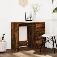 Bureau 90x45x76 cm bewerkt hout gerookt eikenkleurig - thumbnail