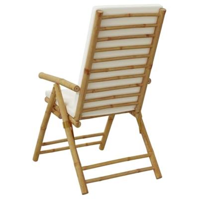 Bistrostoelen 2 st inklapbaar met kussens bamboe crmewit