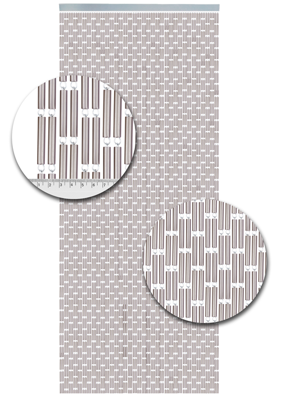 Vliegengordijn Hulzen Verspringen Zilver Metallic - 100cm x 240cm