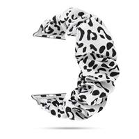 Elastisch scrunchie nylon bandje - Wit / zwart - Geschikt voor Apple Watch 38mm / 40mm / 41mm / 42mm - thumbnail