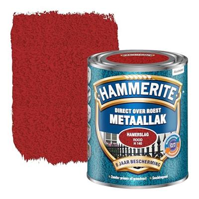 Hammerite Metaallak Hamerslag | Rood | H140 | 750ml - 5093556