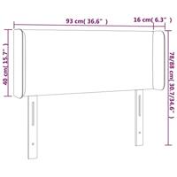 Hoofdbord met randen 93x16x78/88 cm fluweel roze - thumbnail