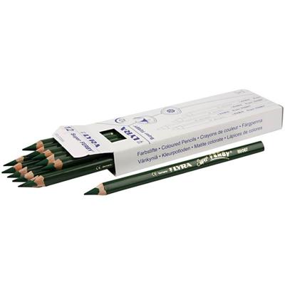 Lyra Super ferby 1 kleurpotloden, l: 18 cm, vulling 6,25 mm, groen, 12 stuk/ 1 doos