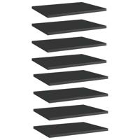 vidaXL Wandschappen 8 st 40x30x1,5 cm spaanplaat hoogglans zwart - thumbnail