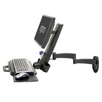 Ergotron Combo Arm Serie 200 Monitor-wandbeugel Aantal monteerbare displays: 1 Display(s) 25,4 cm (10) - 61 cm (24) Zwart Toetsenbordhouder, Kantelbaar, - thumbnail