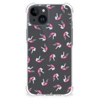Doorzichtige Silicone Hoesje voor iPhone 15 Unicorns - thumbnail