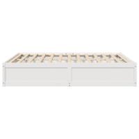 Bedframe zonder matras massief grenenhout wit 200x200 cm - thumbnail