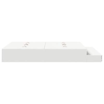 Opbergbedframe met lade Wit 236.5 x 160 x 31.5 cm Bewerkt hout