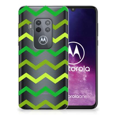 Motorola One Zoom | TPU bumper | Zigzag Groen Motorola One Zoom | TPU bumper | Zigzag Groen