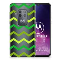 Motorola One Zoom | TPU bumper | Zigzag Groen - thumbnail