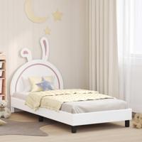 Bedframe voor kinderen met hoofdbord Wit 90 x 190 cm PU - thumbnail