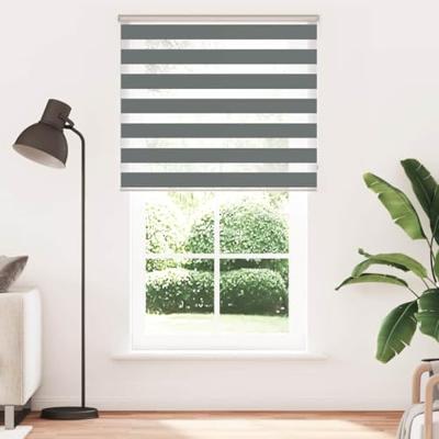 VidaXL Zebra rolgordijn 130x200 cm stofbreedte 125,9 cm donkergrijs VidaXL Zebra rolgordijn 130x200 cm stofbreedte 125,9 cm donkergrijs