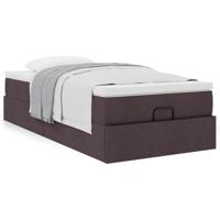 Ottoman bed met matras 100x200cm stof donkerbruin - thumbnail