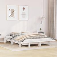 Bedframe zonder matras massief grenenhout wit 135x190 cm - thumbnail