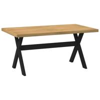 Eettafel NOAIN X-vormige poten 160x90x75 cm massief hout - thumbnail
