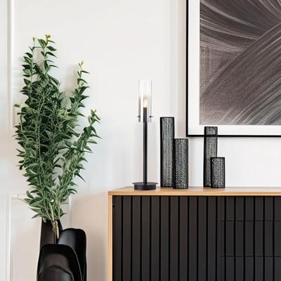 Brilliant TafellampjeGlasini zwart met smoke glas - 99207/06