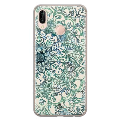 Huawei P20 Lite siliconen hoesje - Mandala blauw Huawei P20 Lite siliconen hoesje - Mandala blauw