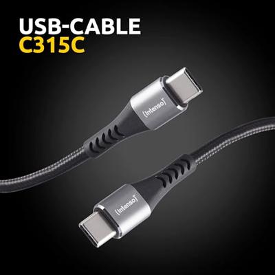 Intenso USB-C-kabel USB-C stekker, USB-C stekker 1.5 m Zwart Zeer flexibel 7901000