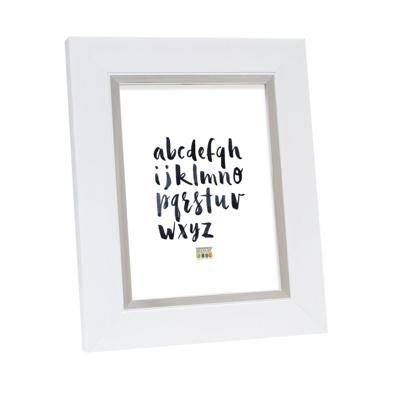 Deknudt Fotolijst in wit met zilverbies 15x15 S41NK1 Deknudt Fotolijst in wit met zilverbies 15x15 S41NK1