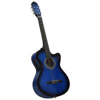 VidaXL Gitaar cutaway met equalizer 6 snaren western klassiek blauw - thumbnail