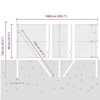 VidaXL Afrasteringspaal groen 10 x 0,8 m (25 x 25 mm gaas) - thumbnail