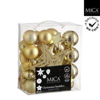 Mica Decorations Kerstboom Decoratie Onbreekbaar 40 Stuks Goud - thumbnail