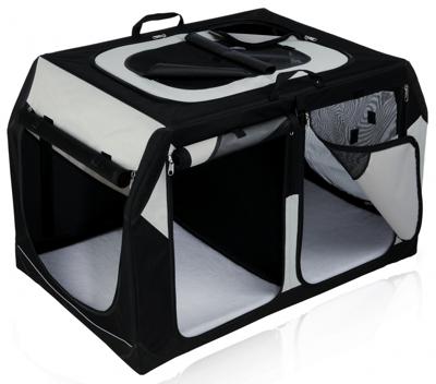 TRIXIE REISMAND VARIO DUBBEL ZWART / GRIJS 91X60X61/57 CM