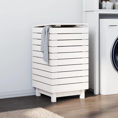 Wasmand 44x44x76 cm massief grenenhout wit Wasmand 44x44x76 cm massief grenenhout wit