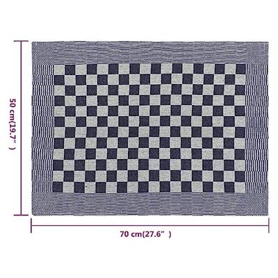VidaXL Keukendoeken 50 st 50x70 cm katoen blauw en wit - thumbnail