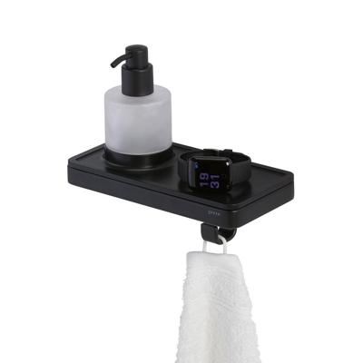 Planchet met Zeepdispenser en Handdoekhaak Geesa Frame Zwart