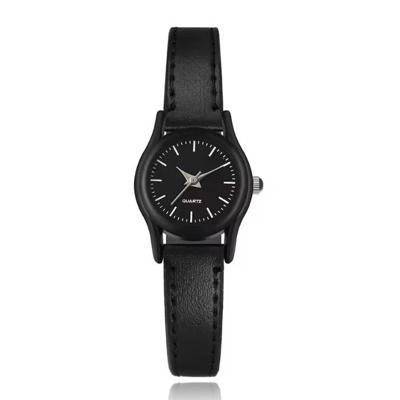 Elegant dameshorloge met zwart leren bandje - Minimalistisch design