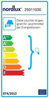 Wandlamp voordeur modern koper &apos;Blokhus&apos; Nordlux E27 fitting 25 cm - thumbnail