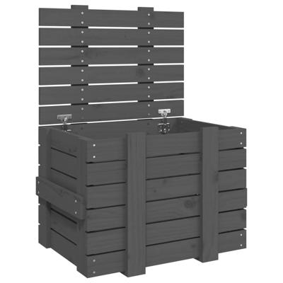 VidaXL Opbergbox 58x40,5x42 cm massief grenenhout grijs VidaXL Opbergbox 58x40,5x42 cm massief grenenhout grijs