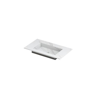 INK Post Wastafel Keramische Slab Envelop Bak Zonder Kraangat - 800x450x10 mm - Calacatta Mat