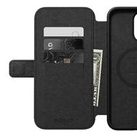 Nomad Modern Horween lederen folio iPhone 15 Pro - Black - thumbnail