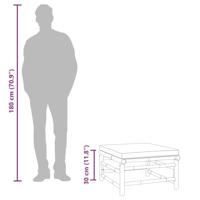 Tuinvoetenbank met lichtgrijs kussen bamboe - thumbnail