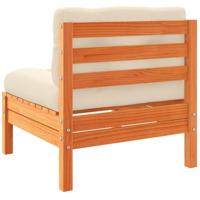 5-delige Loungeset met kussens massief grenenhout wasbruin - thumbnail