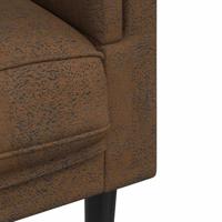 Fauteuil met kussen fluweel bruin - thumbnail