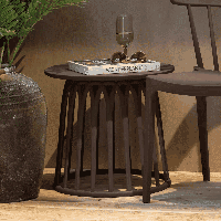 WOOOD Outdoor Bijzettafel 'Boy' 50cm, kleur Paars/Bruin - thumbnail