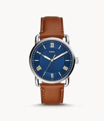 Fossil FS5661 Horloge Copeland staal-leder zilverkleurig-bruin 42 mm