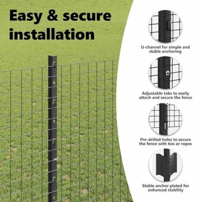 VidaXL Hek met paal grijs 1,4 x 10 m staal en pvc