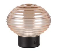 Trio Oplaadbare tafellamp zwartEarl amber glas - R57771113 - thumbnail