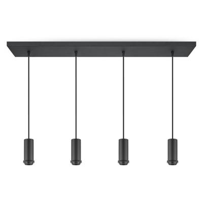 Moderne verlichtingspendel Pendel Xxl voor lampenkap - Zwart - 98/25/137.5cm - 4 lichts hanglamp gemaakt van Metaal - geschikt voor E27 LED lichtbron - voor lampenkap met doorsnede max.25cm
