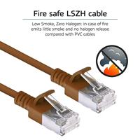 ACT Bruine 0,5 meter LSZH U/FTP CAT6A datacenter slimline patchkabel snagless met RJ45 connectoren - thumbnail