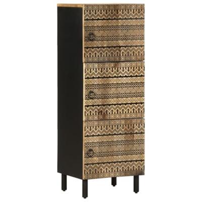 Hoge kast 40x33,5x110 cm massief ruw mangohout