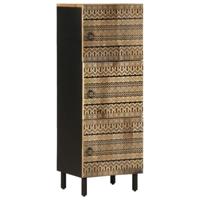 Hoge kast 40x33,5x110 cm massief ruw mangohout - thumbnail